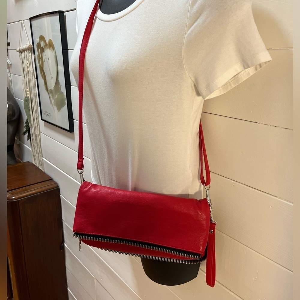 POUR QUOI? • Sac bandoulière pliable rouge - Picture 3 of 10